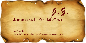 Janecskai Zoltána névjegykártya